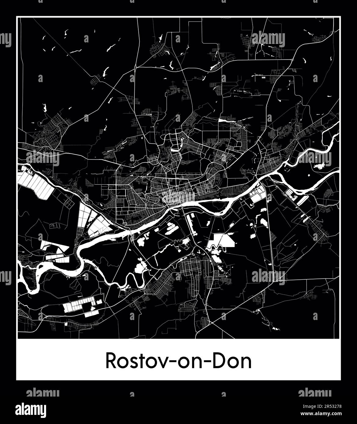 Minimal city map of RostovonDon (Russia Europe Stock Vector Image & Art Alamy