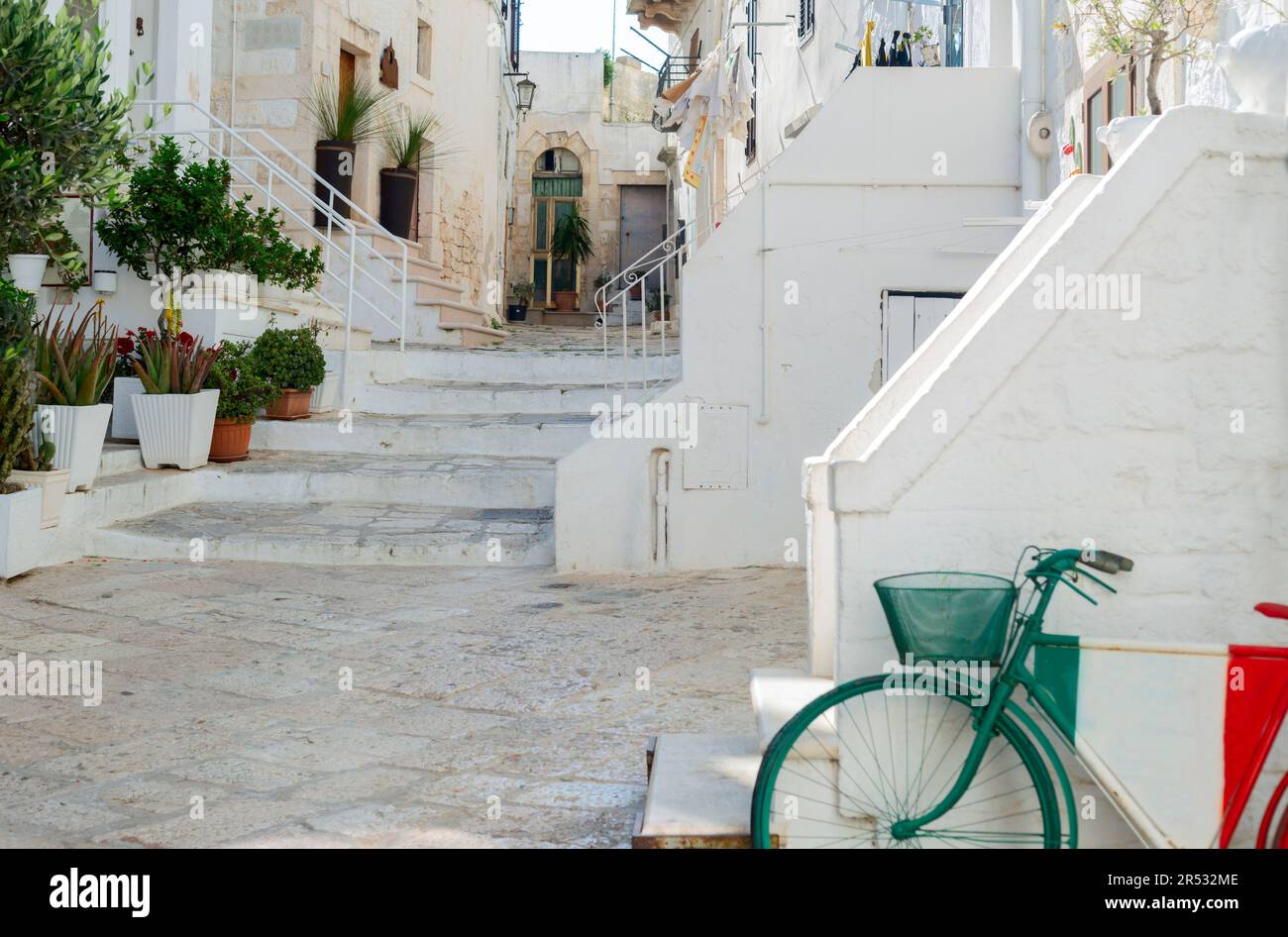 Glimpses of ancient Puglia. The white city. Ostuni. Stock Photo