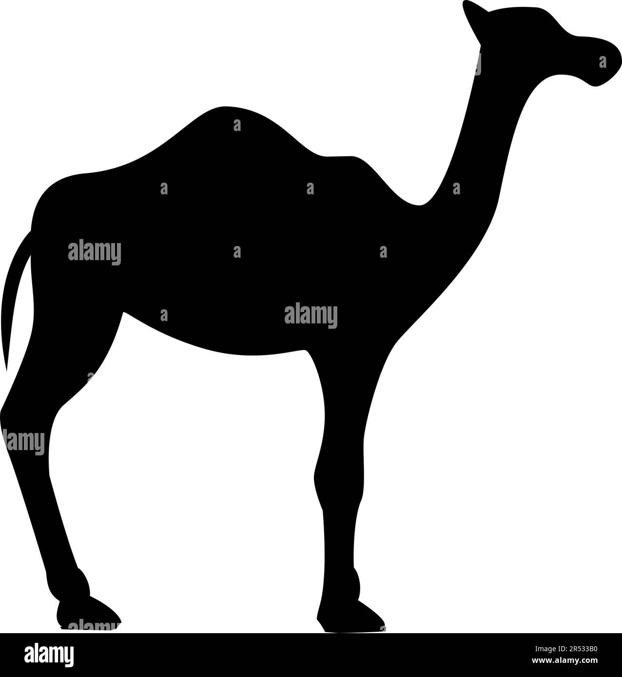 Camel black silhouette simple design vector illustration Stock Vector
