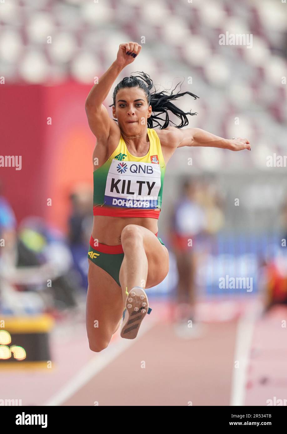 Dovilė KILTY in the triple jump at the Doha 2019 World Athletics ...