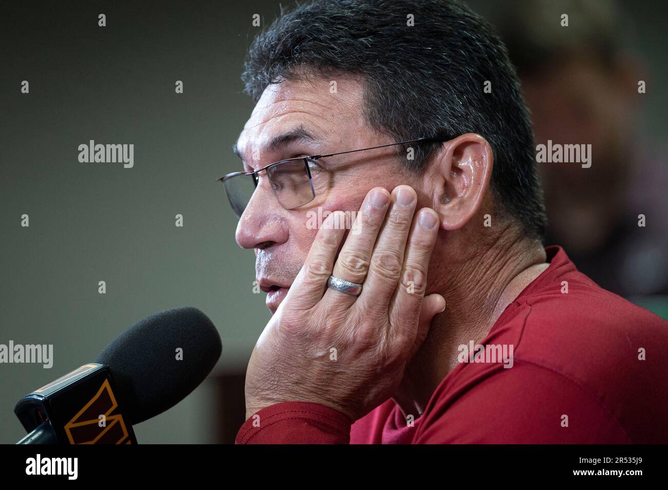 Washington Commanders head coach Ron Rivera speaks before team's NFL ...
