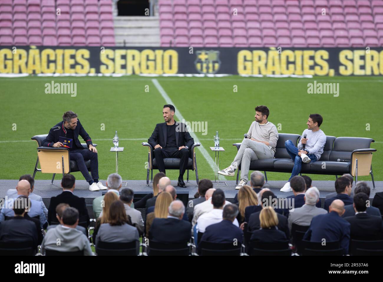 Barcelona, Spain. 31st May, 2023. BARCELONA, SPAIN - MAY 31: .Sergio Busquets during his farewell at the Spotify Camp Nou on May 31, 2023 in Barcelona, Spain (Credit Image: © Gerard Franco/DAX via ZUMA Press Wire) EDITORIAL USAGE ONLY! Not for Commercial USAGE! Stock Photo