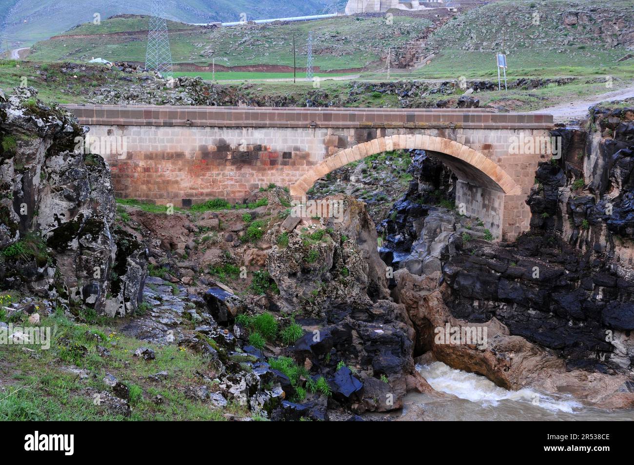 Historical Seytan Bridge in Van, Turkey. Stock Photo