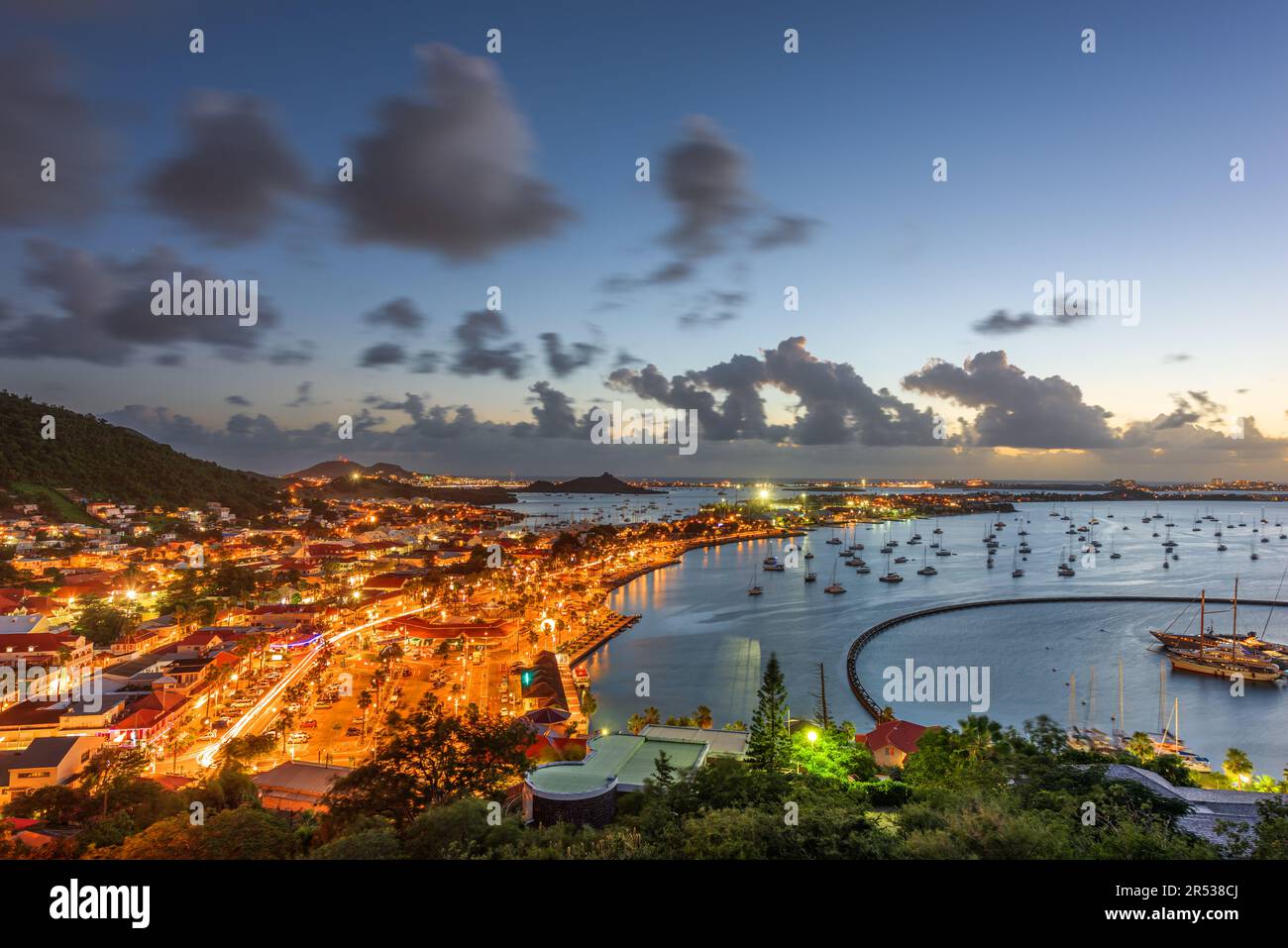 Marigot, St. Martin town skyline Stock Photo Alamy