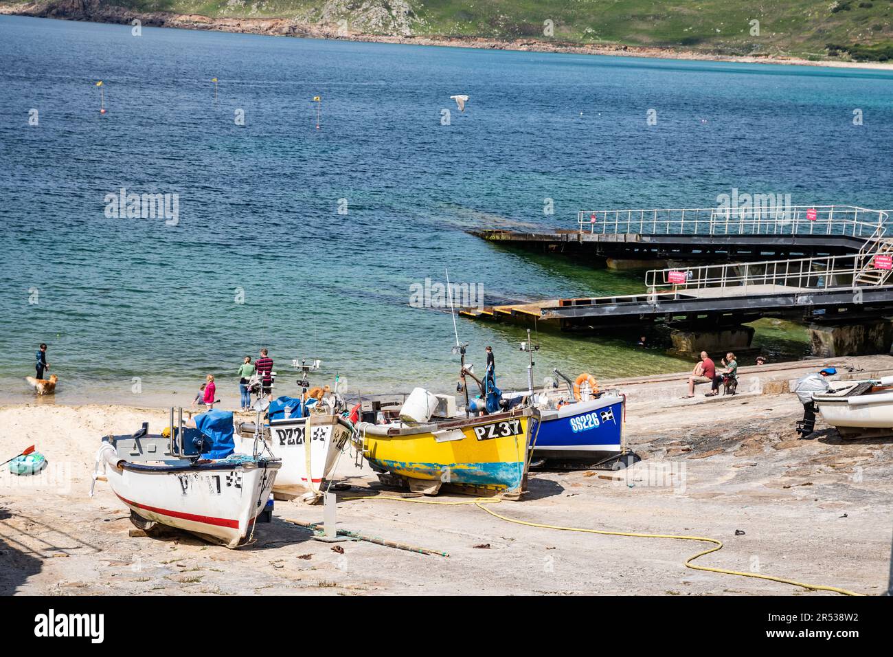 Small boats on the beach at Sennen Cove, Cornwall,uk Stock Photo - Alamy