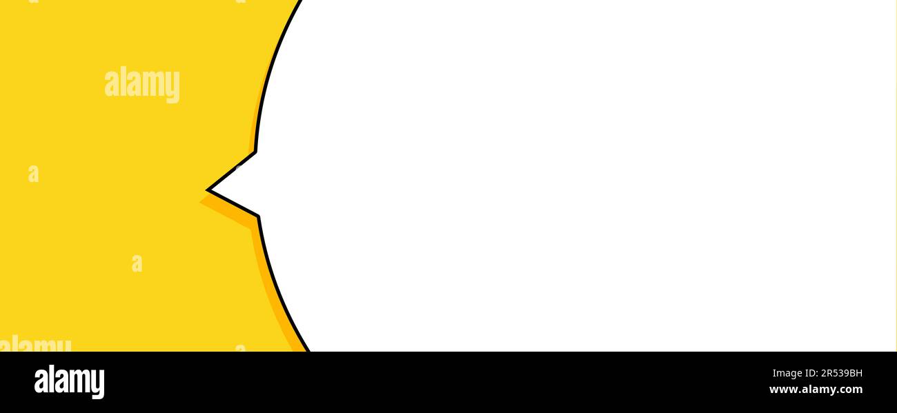 Blank speech bubble on yellow background. Banner template. Vector illustration Stock Vector