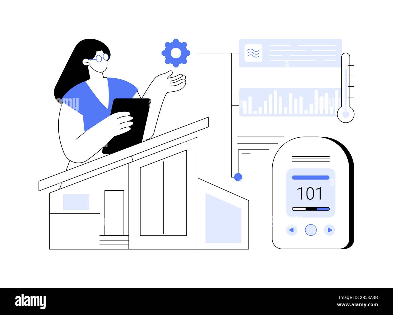 Air quality monitor abstract concept vector illustration Stock Vector