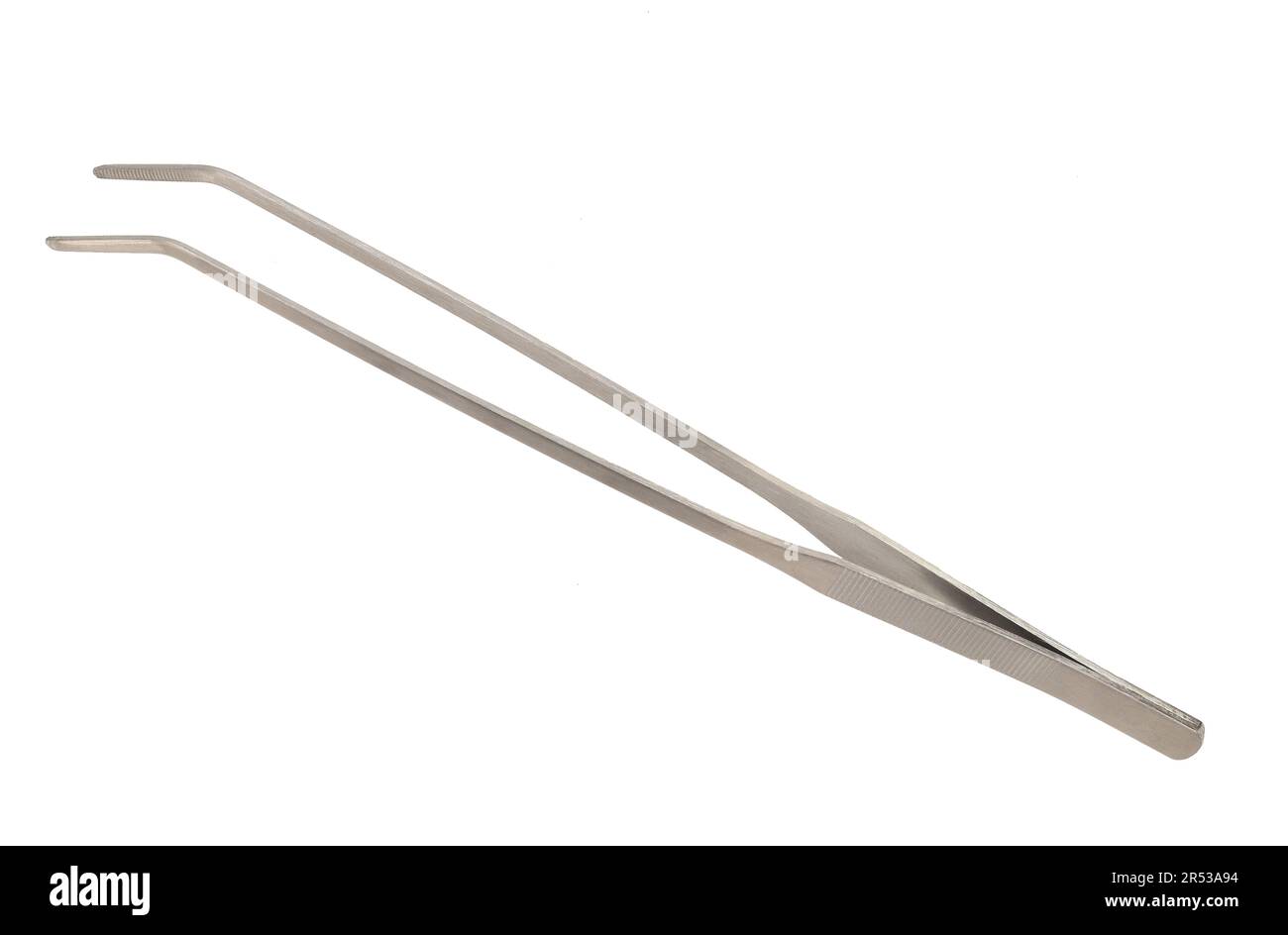 Extra long medical tweezers tool for aquarium terrarium isolated on white background Stock Photo
