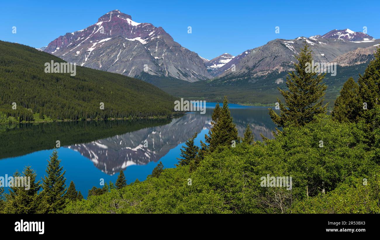Rising Wolf Mountain Spring morning view of towering Rising Wolf