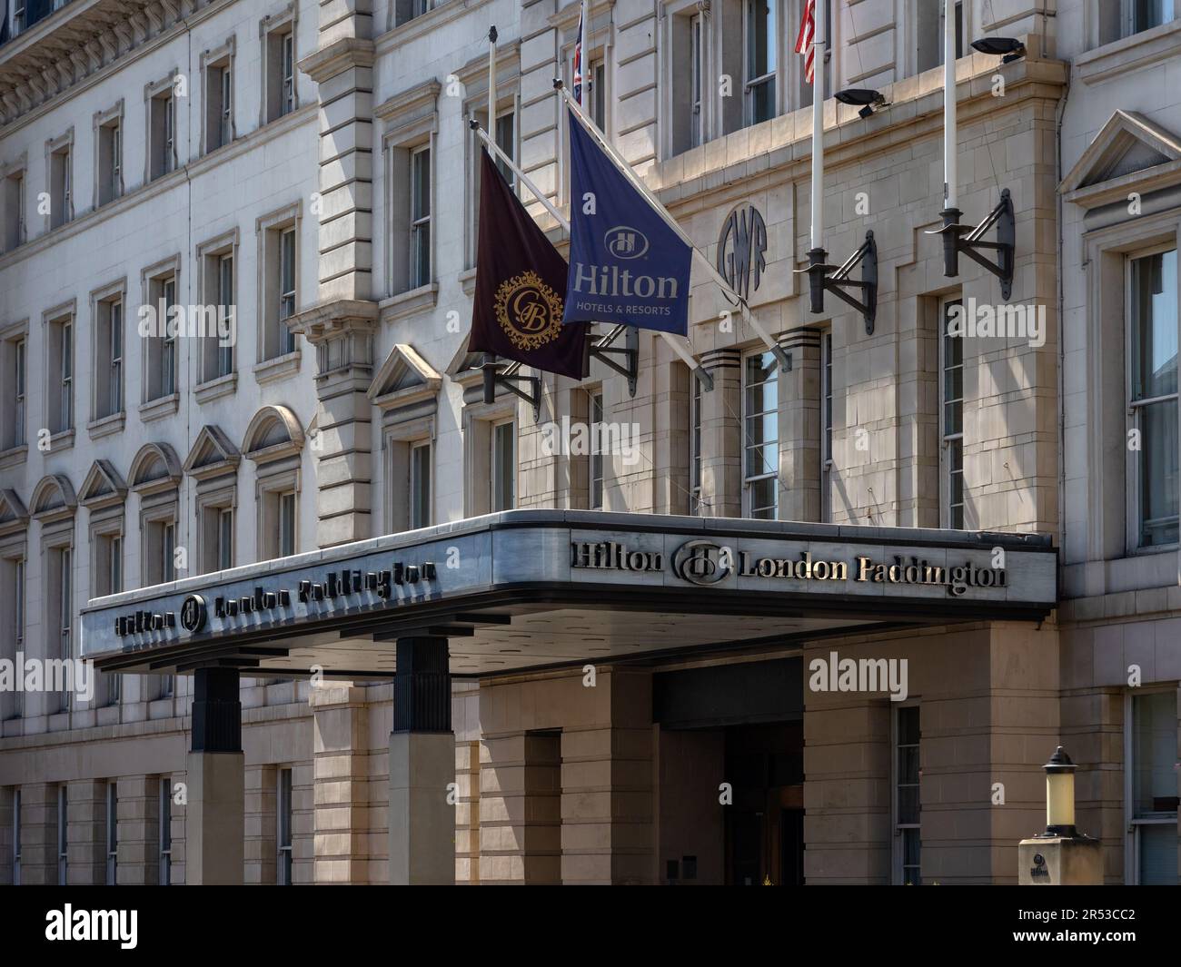 LONDON, UK MAY 26, 2023 Entrance to the London Paddington Hotel by