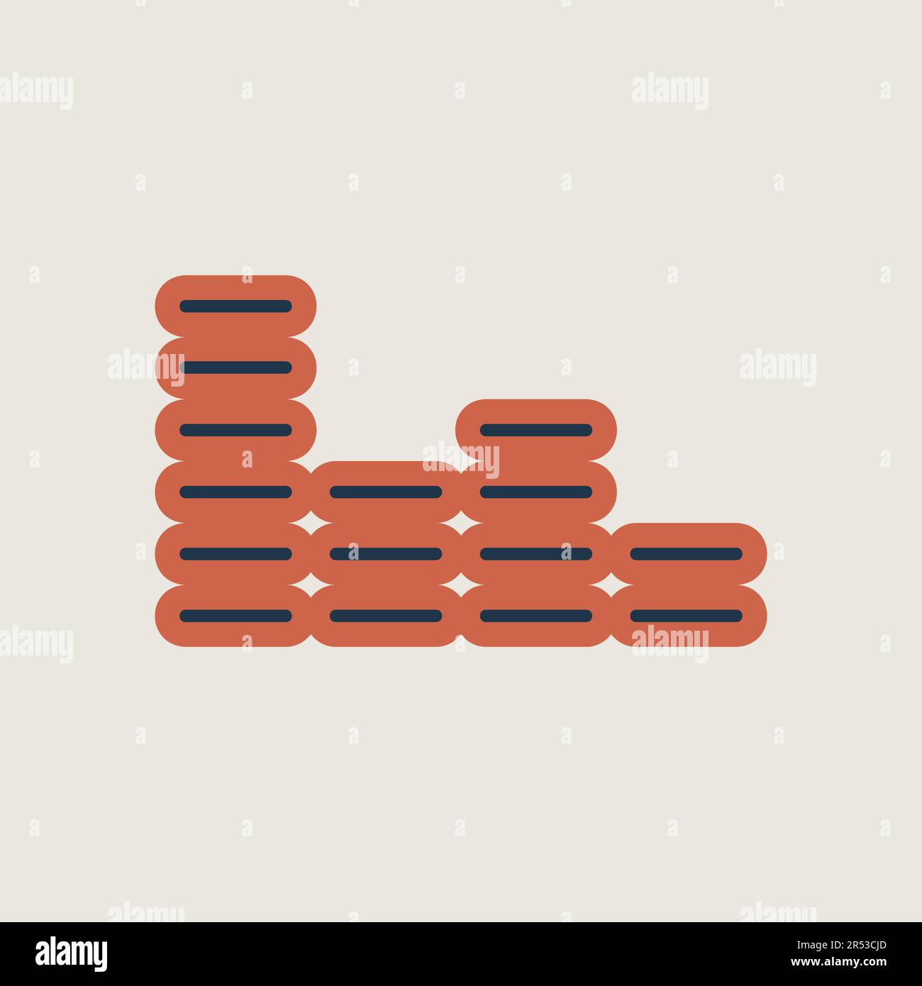 Equalizer, frequency with dashes vector isolated icon. Audio signal ...