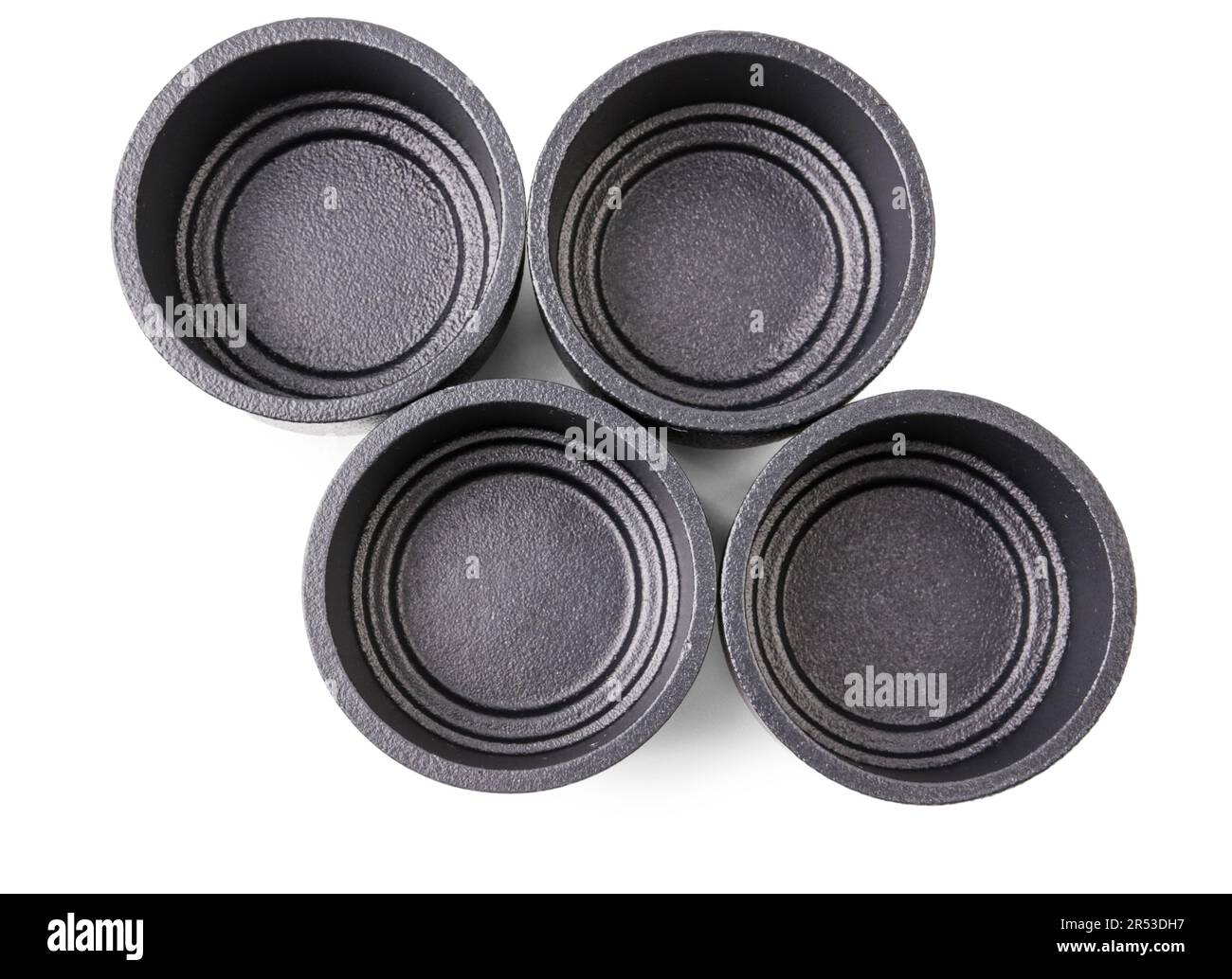 Black tea light candle holders on white background Stock Photo Alamy