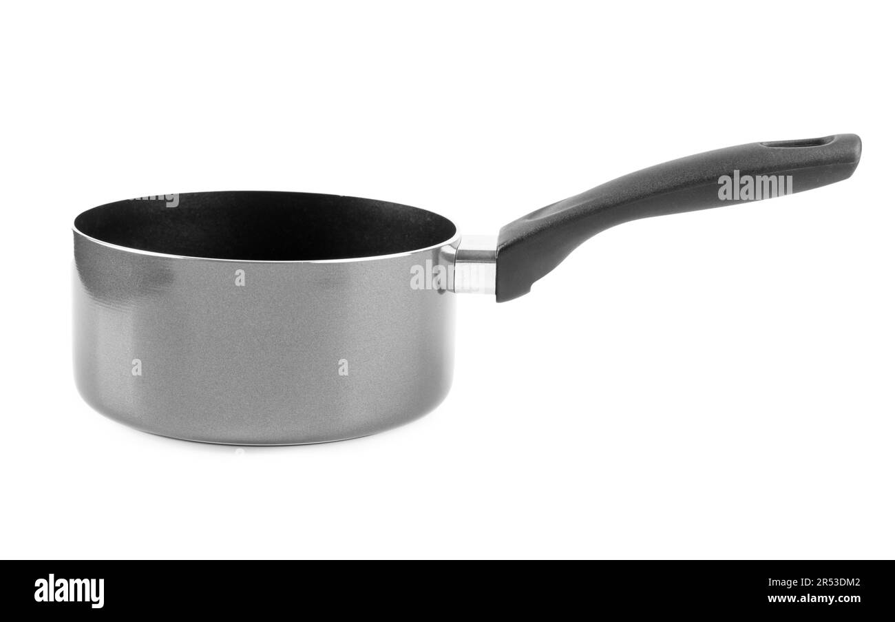 Aluminium saucepan on white background Stock Photo Alamy