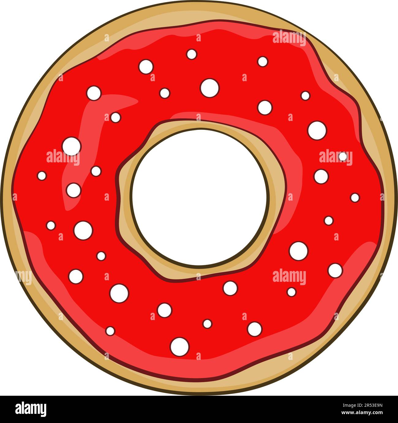 Strawberry donut. Cartoon. Vector illustration Stock Vector Image & Art