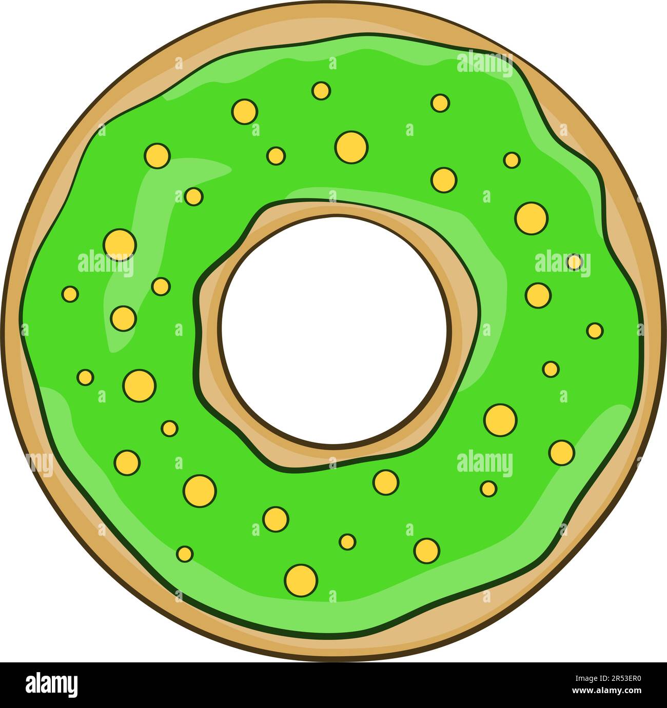 Green donut. Cartoon. Vector illustration Stock Vector Image & Art - Alamy