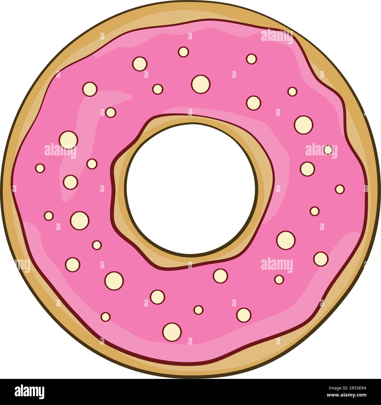 Pink donut. Cartoon. Vector illustration Stock Vector Image & Art Alamy