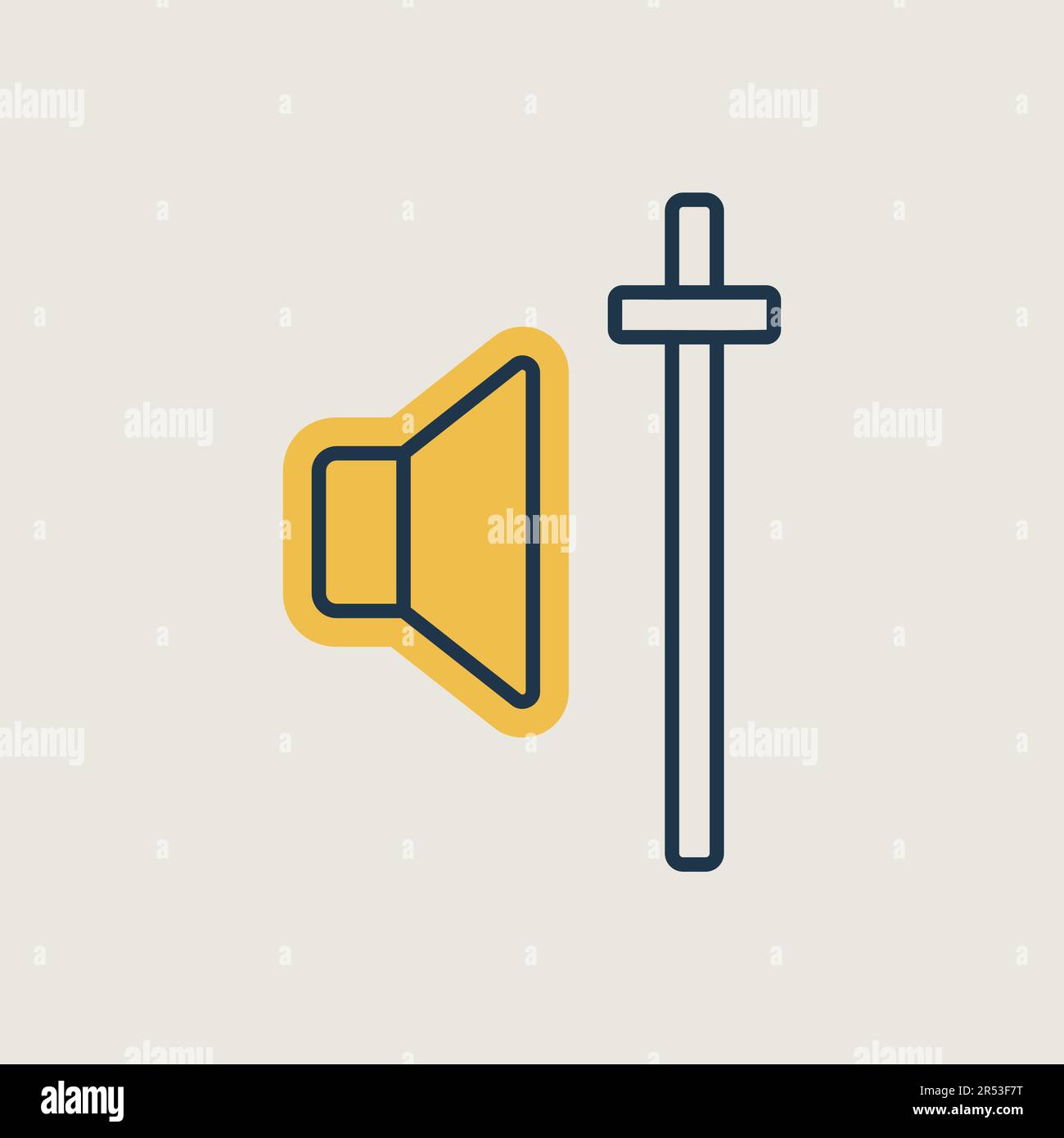 Audio volume slider control vector isolated icon. Graph symbol for music and sound web site and