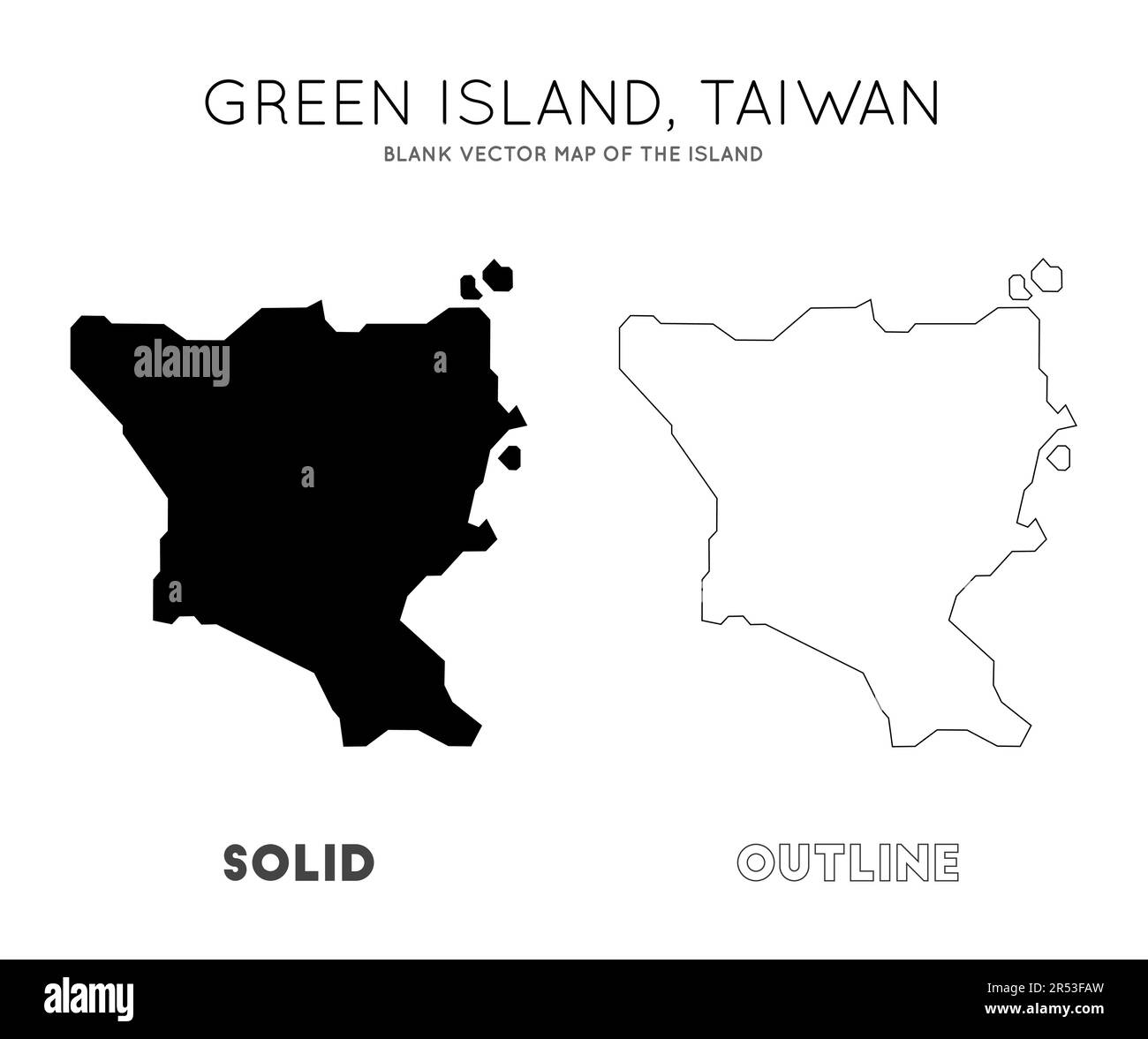 Green Island, Taiwan map. Borders of Green Island, Taiwan for your infographic. Vector illustration. Stock Vector