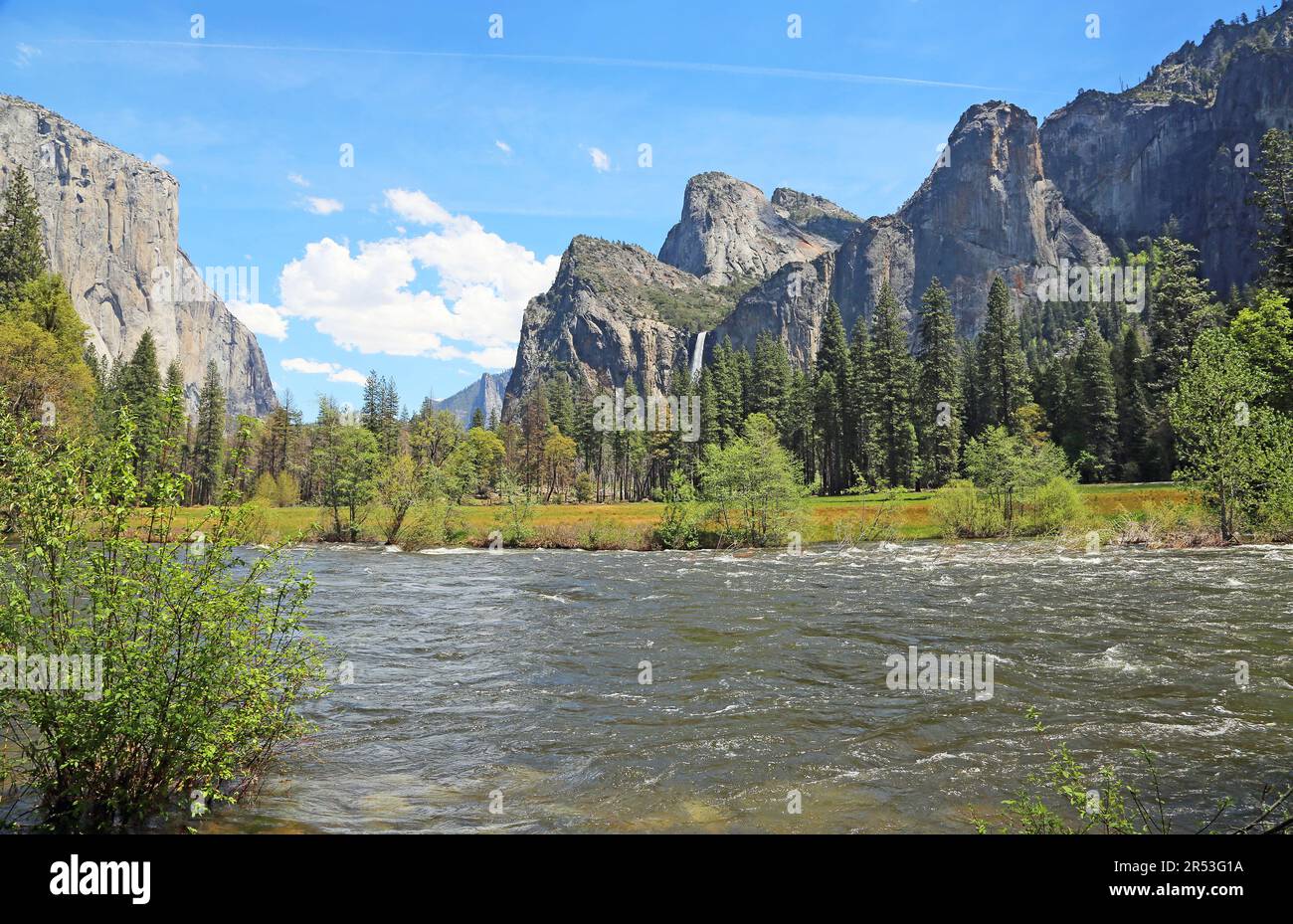 On Merced River - Yosemite NP, California Stock Photo