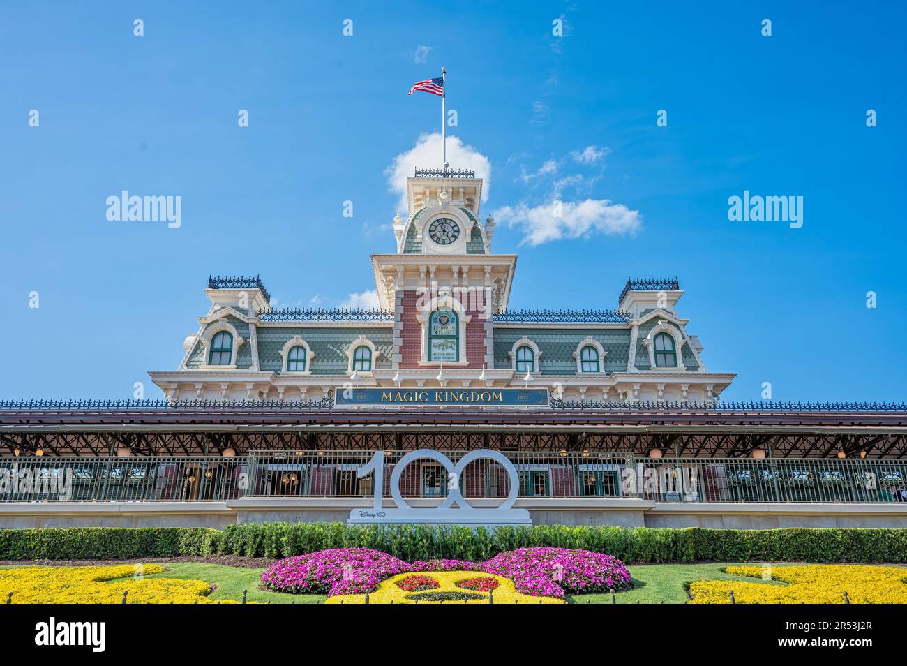 Disney 100 year celebration statues at the Magic Kingdom in Florida ...