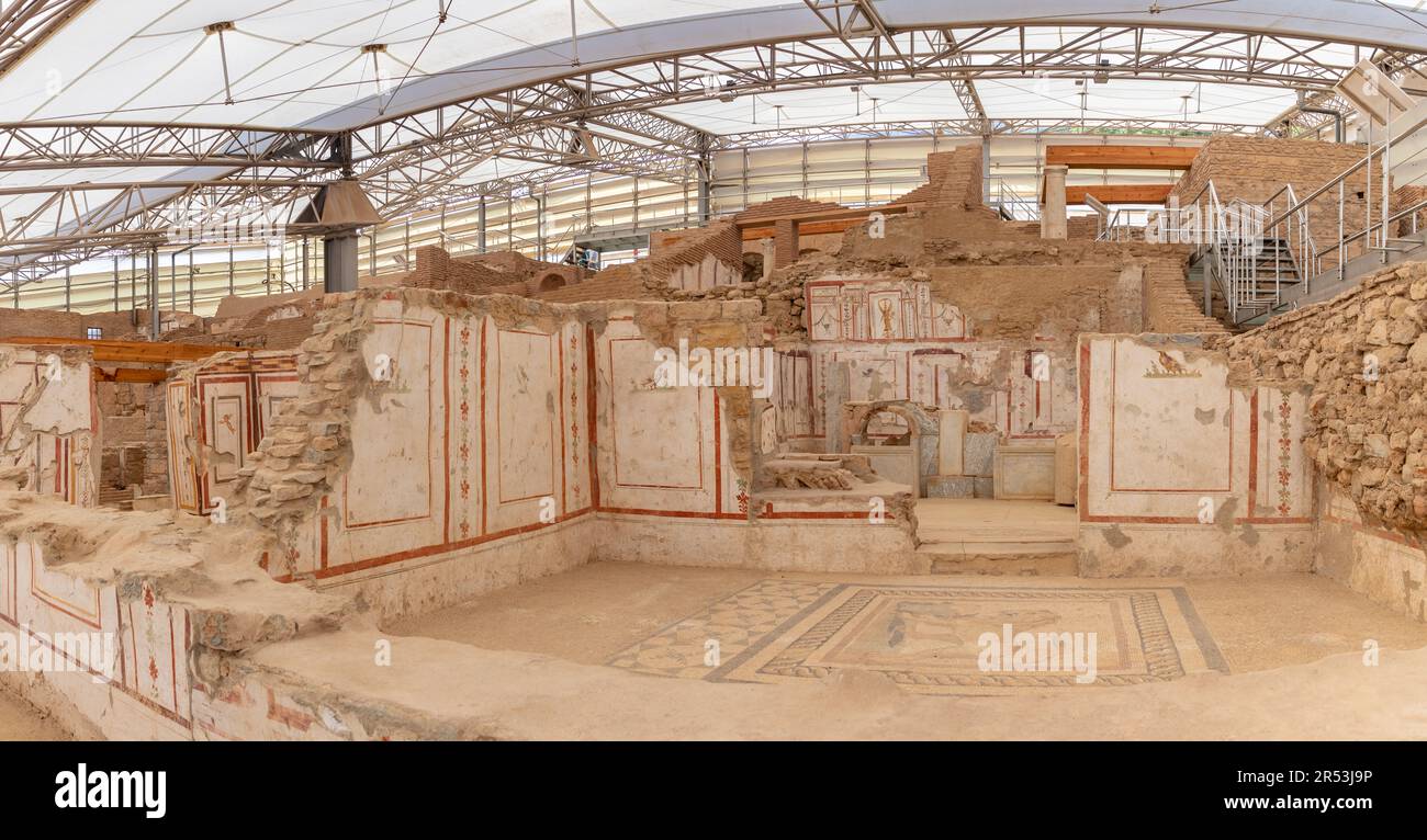 A picture of the wall paintings of the Terrace Houses at the Ephesus