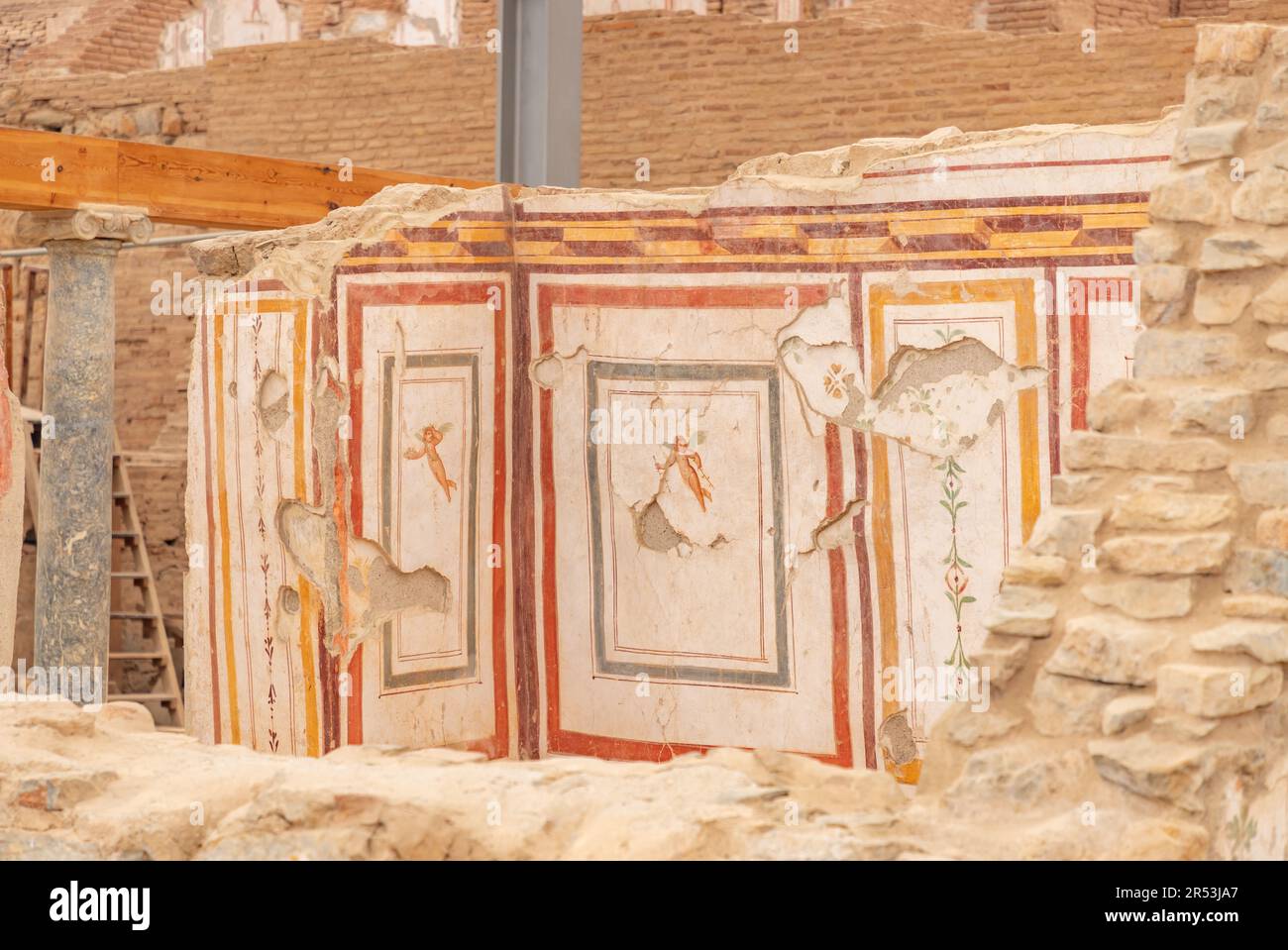 A picture of the wall paintings of the Terrace Houses at the Ephesus