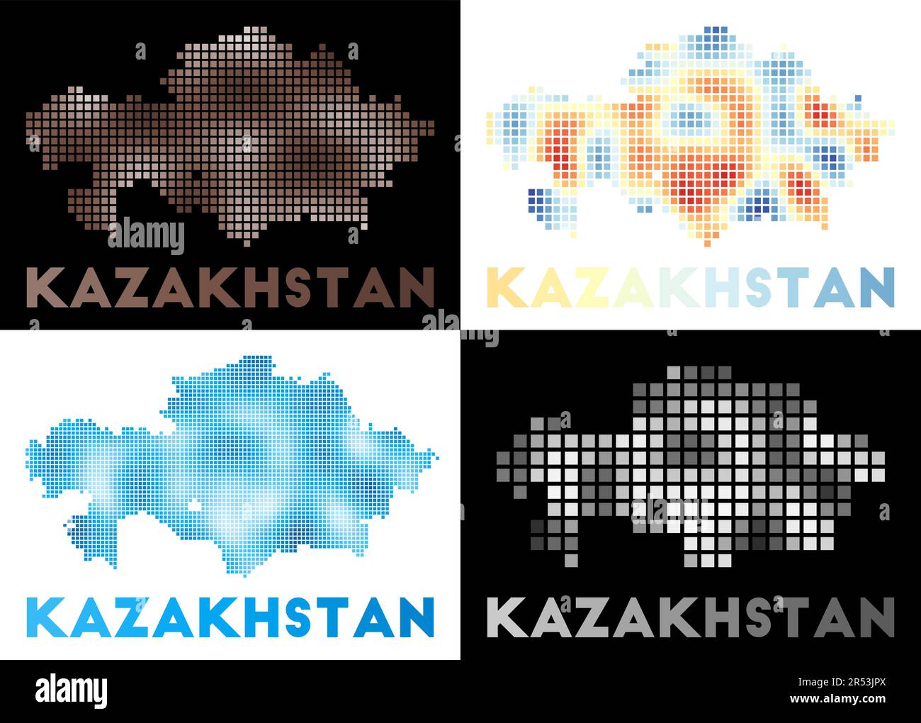 North kazakhstan vector map hi-res stock photography and images - Alamy
