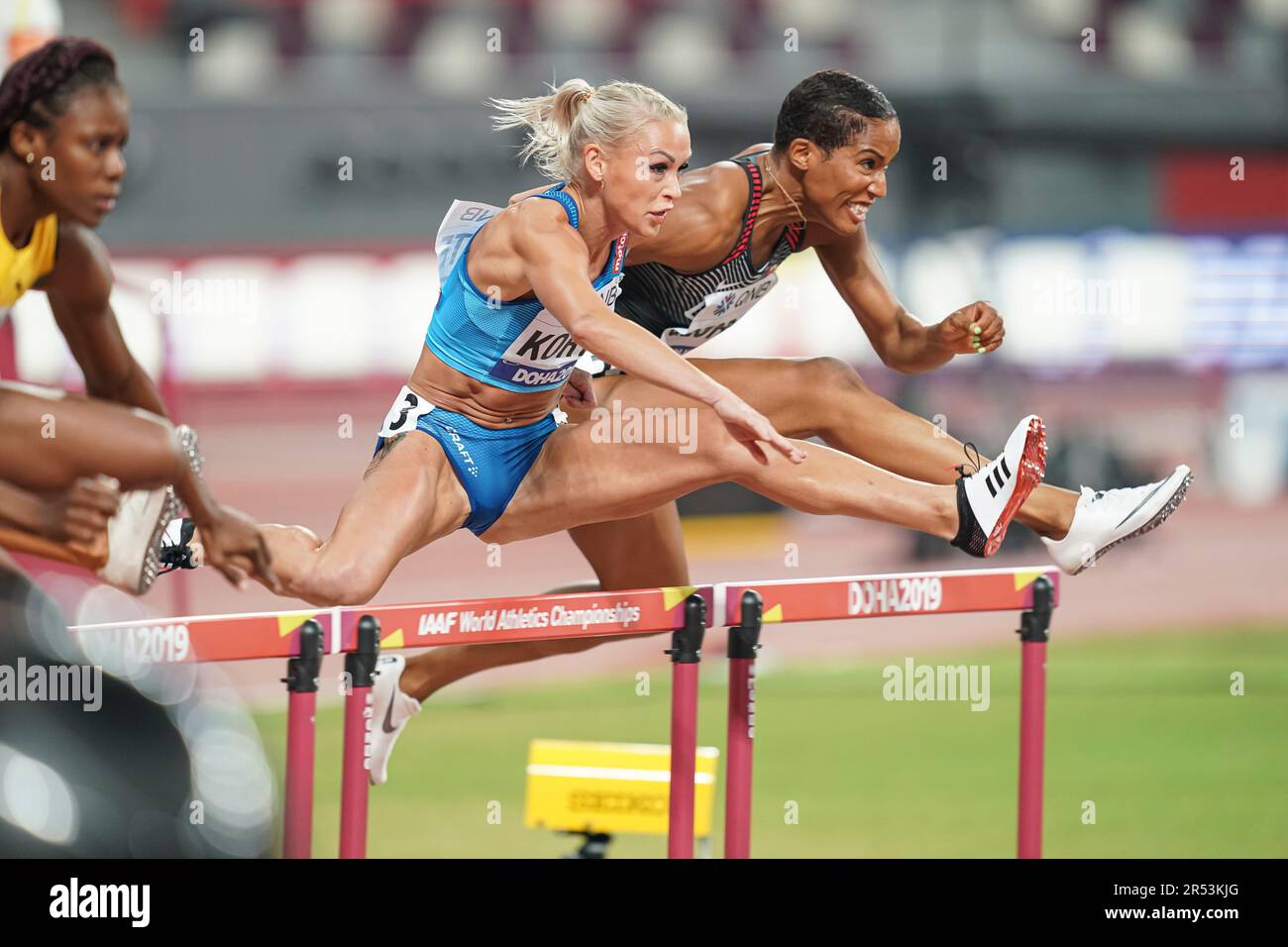 Annimari Korte Running The 100m Hurdles At The 2019 World Athletics annimari-korte-running-the-100m-hurdles-at-the-2019-world-athletics