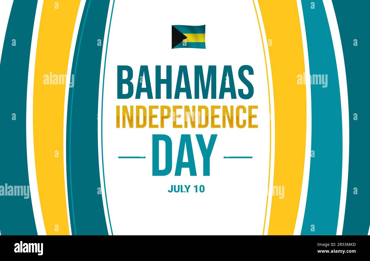 Bahamas Independence Day wallpaper with minimalist colorful shapes and