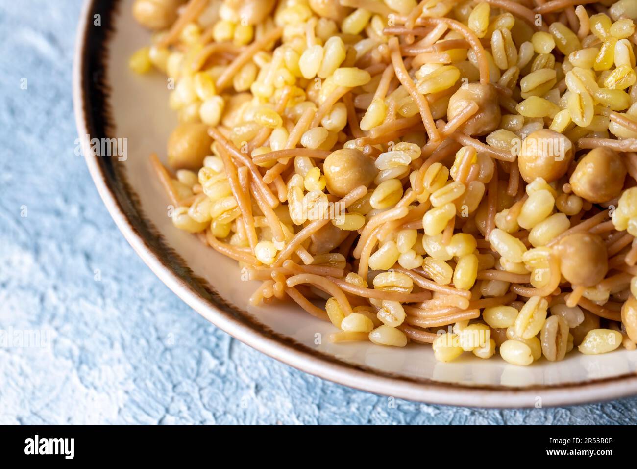 Traditional delicious Turkish food; bulgur pilaf with chickpea (Turkish