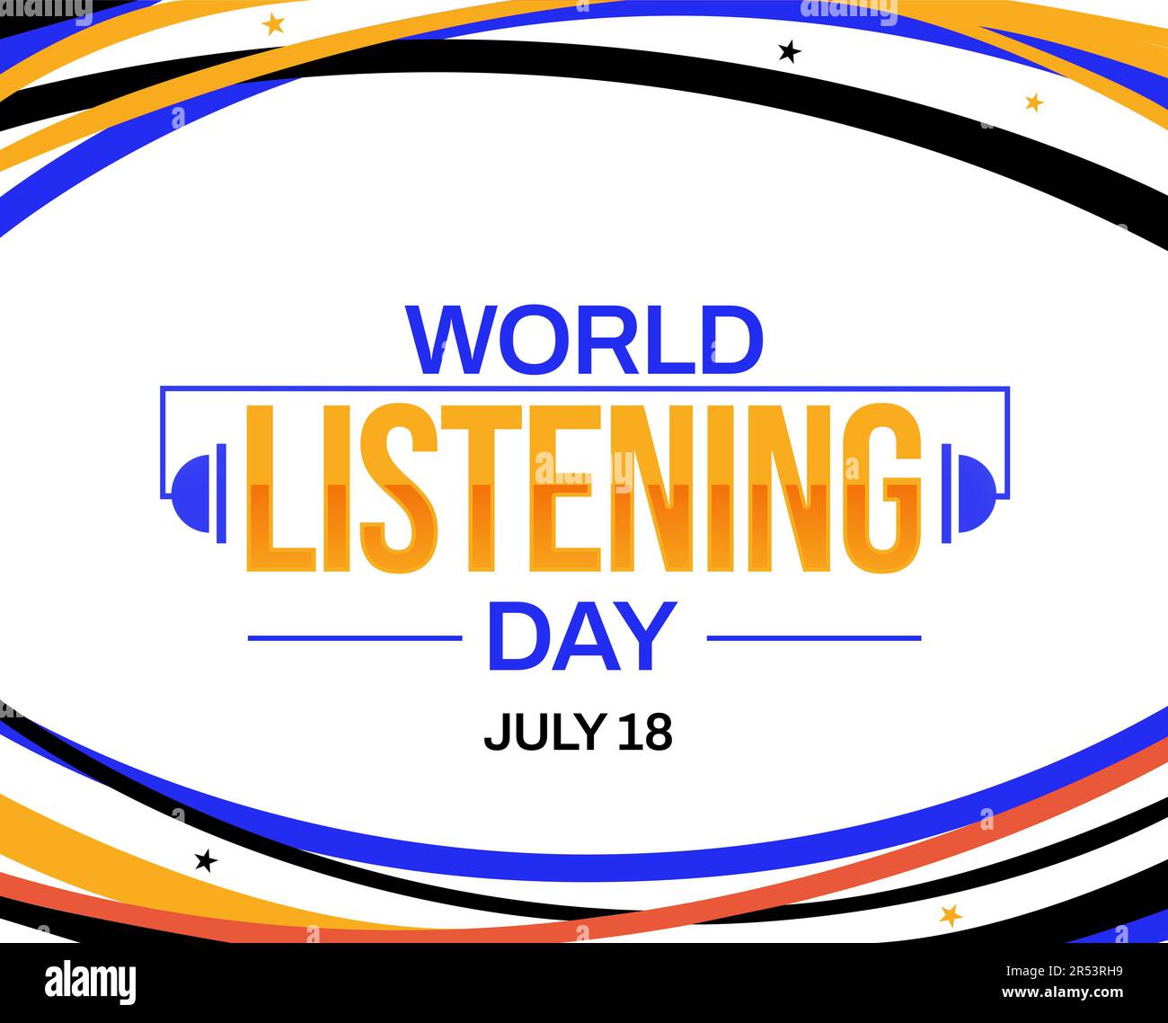 World Listening Day wallpaper with colorful typography and design. Listening day concept design