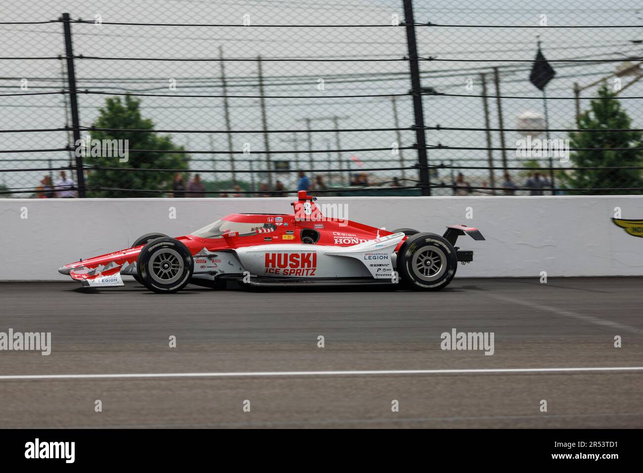 Chip Ganassi Racing driver Marcus Ericsson (8) of Sweden drives during the 2023 Indy 500 at Indianapolis Motor Speedway in Indianapolis. Stock Photo