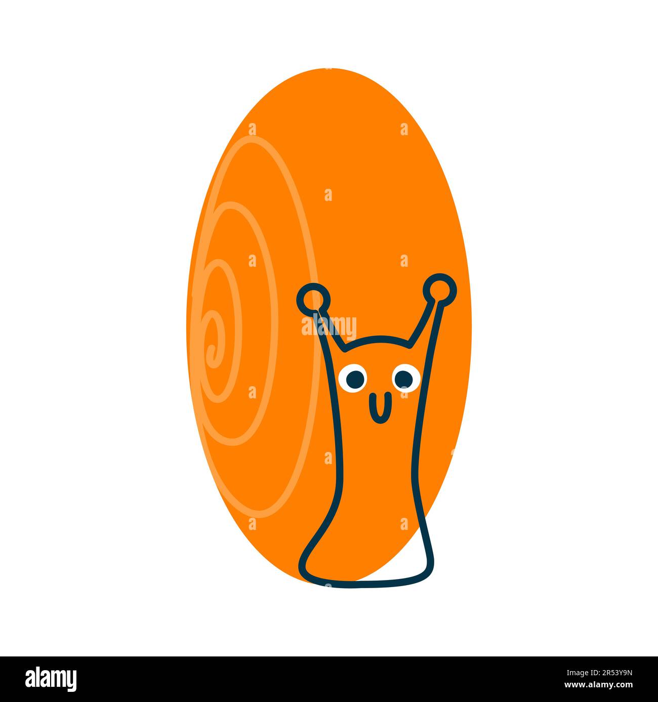 Snail shell spiral cartoon animal math shape. Preschool and kindergarten basic geometry shape