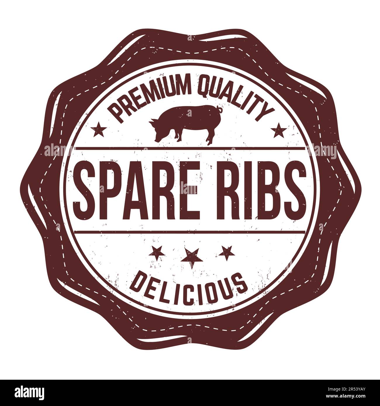 Spare ribs grunge rubber stamp on white background, vector illustration