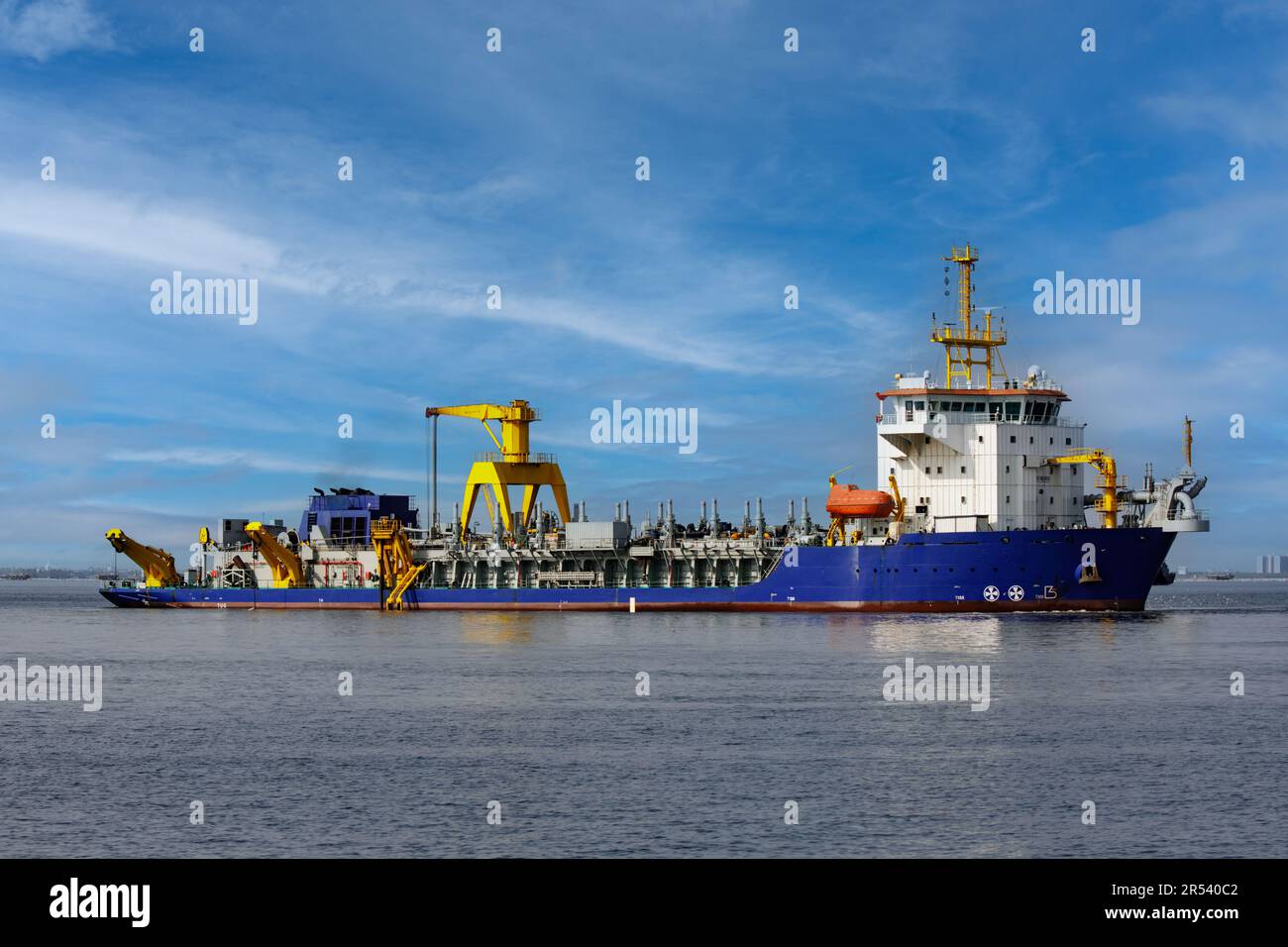 Dredging and commical excavation of Manila Bay to build commical and residentail property, Philippines Stock Photo