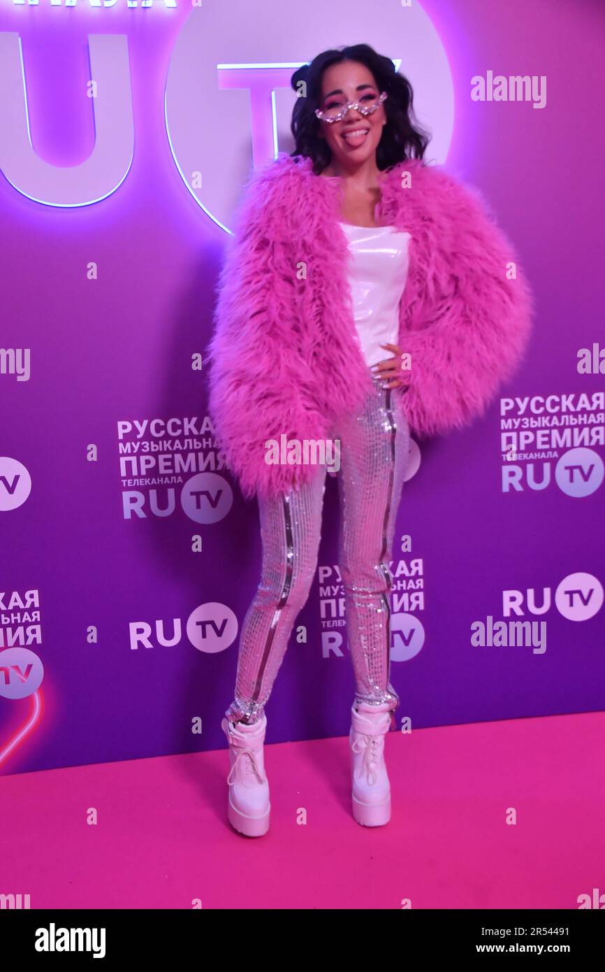 Moscow. Blogger Arina Rostovskaya at the 12th Russian Music Awards of ...