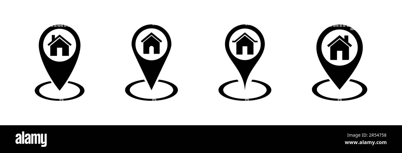 Address icon set. home location icon vector Stock Vector Image & Art ...