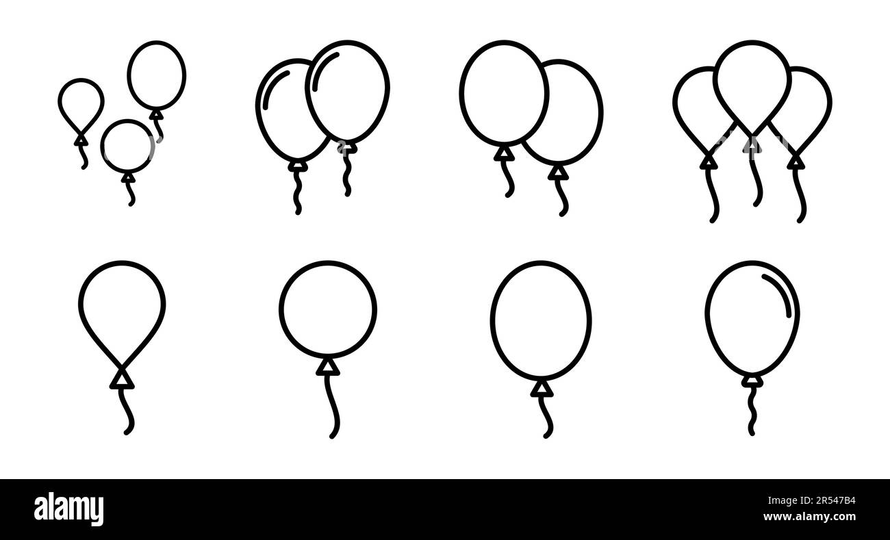 Balloon icon set. party balloon icon decoration birthday vector ...