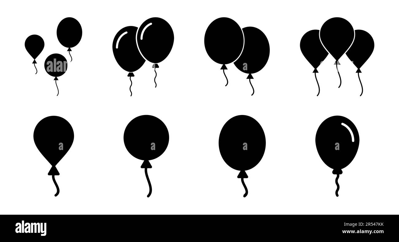Balloon icon set. party balloon icon decoration birthday vector ...