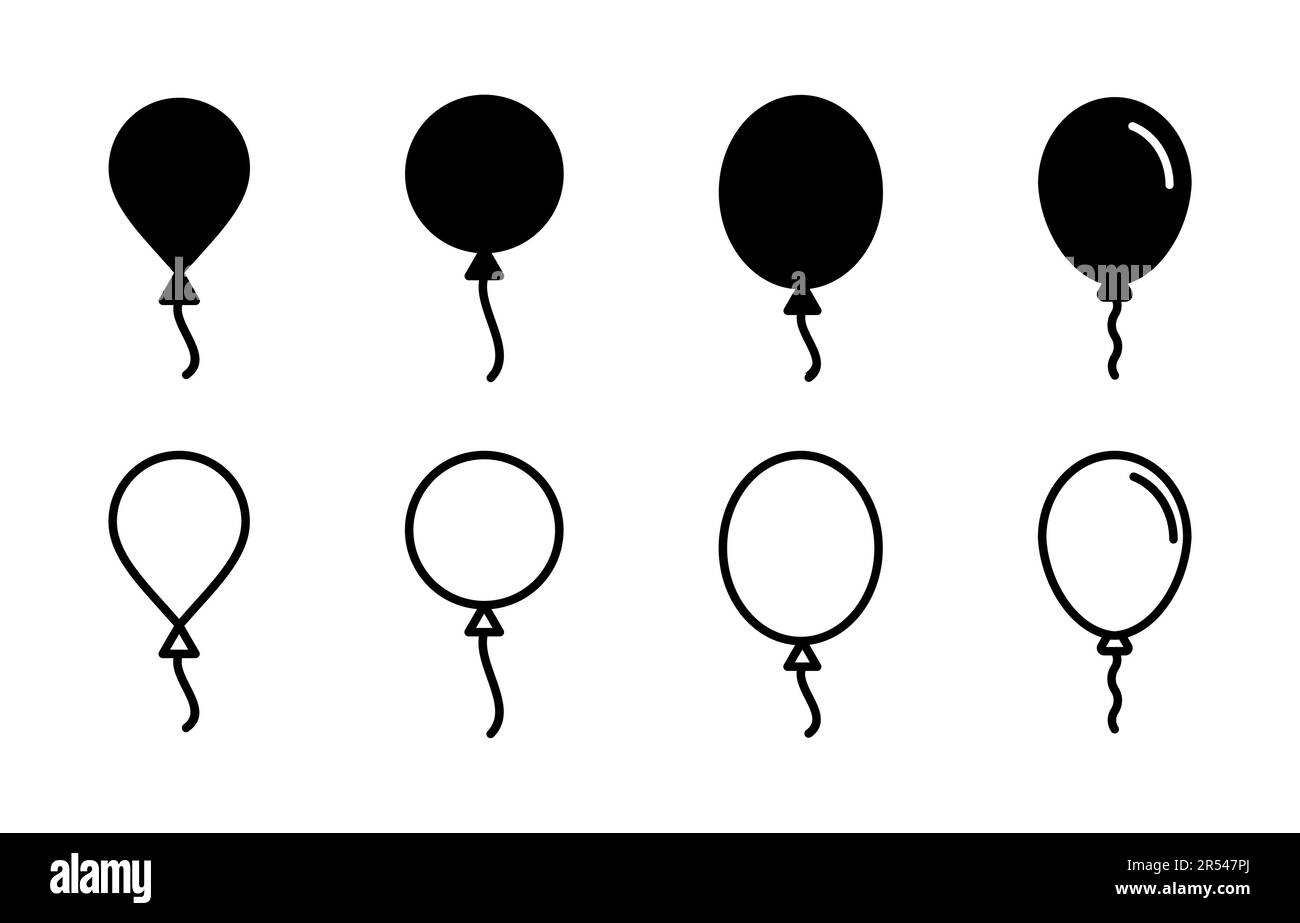 Balloon icon set. party balloon icon decoration birthday vector ...