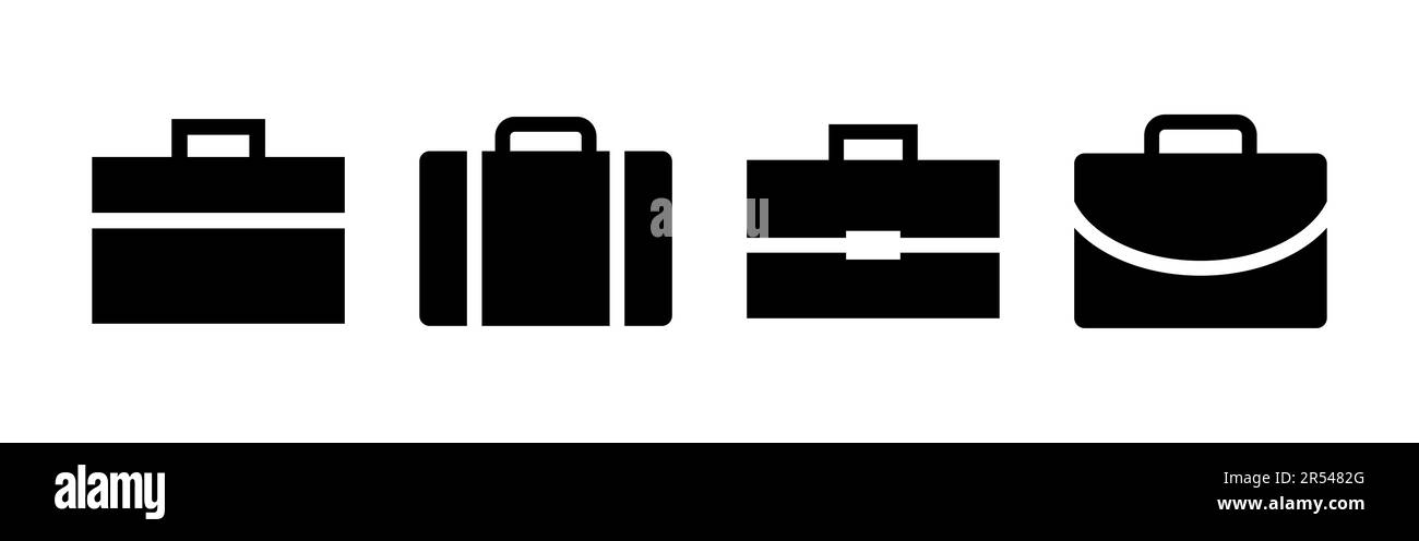 Briefcase icon set. suitcase icon. luggage symbol Stock Vector Image ...