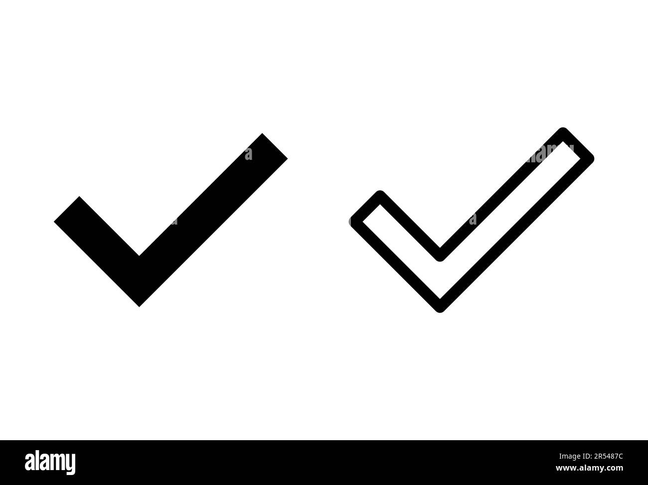 Check mark icon set. Check mark sign. Tick mark symbol vector Stock