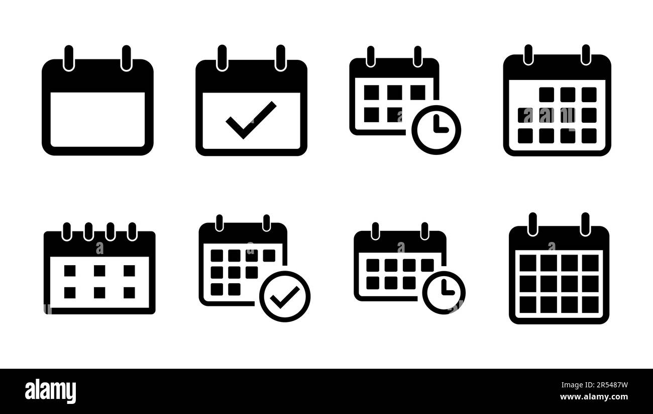 Calendar icon set. Calender symbol. calendar vector icon Stock Vector ...