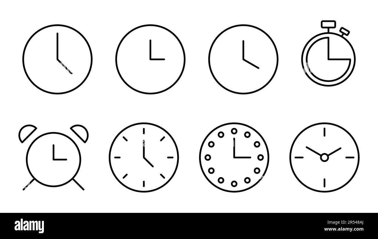 Clock icon set. Time icon vector. watch icon symbol Stock Vector Image ...
