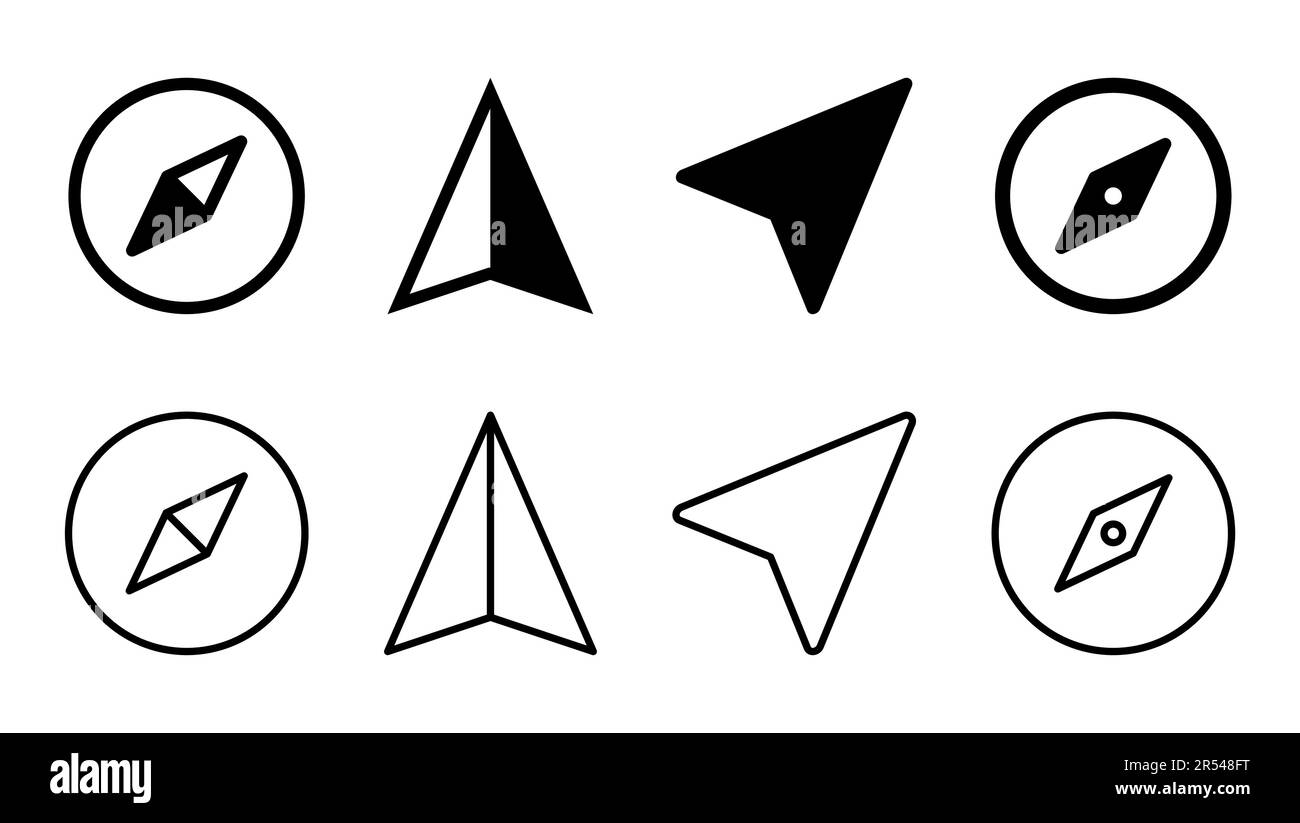 Compass icon set. arrow compass icon vector Stock Vector Image & Art ...