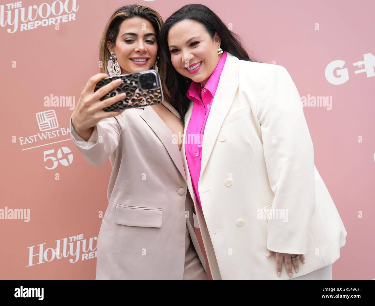 Los Angeles, USA. 31st May, 2023. (L-R) Emeraude Toubia and Gloria Calderon Kellett at The Hollywood Reporter 2023 RAISING OUR VOICES Event held at the Audrey Irmas Pavilion in Los Angeles, CA on Wednesday, ?May 31, 2023. (Photo By Sthanlee B. Mirador/Sipa USA) Credit: Sipa USA/Alamy Live News Stock Photo