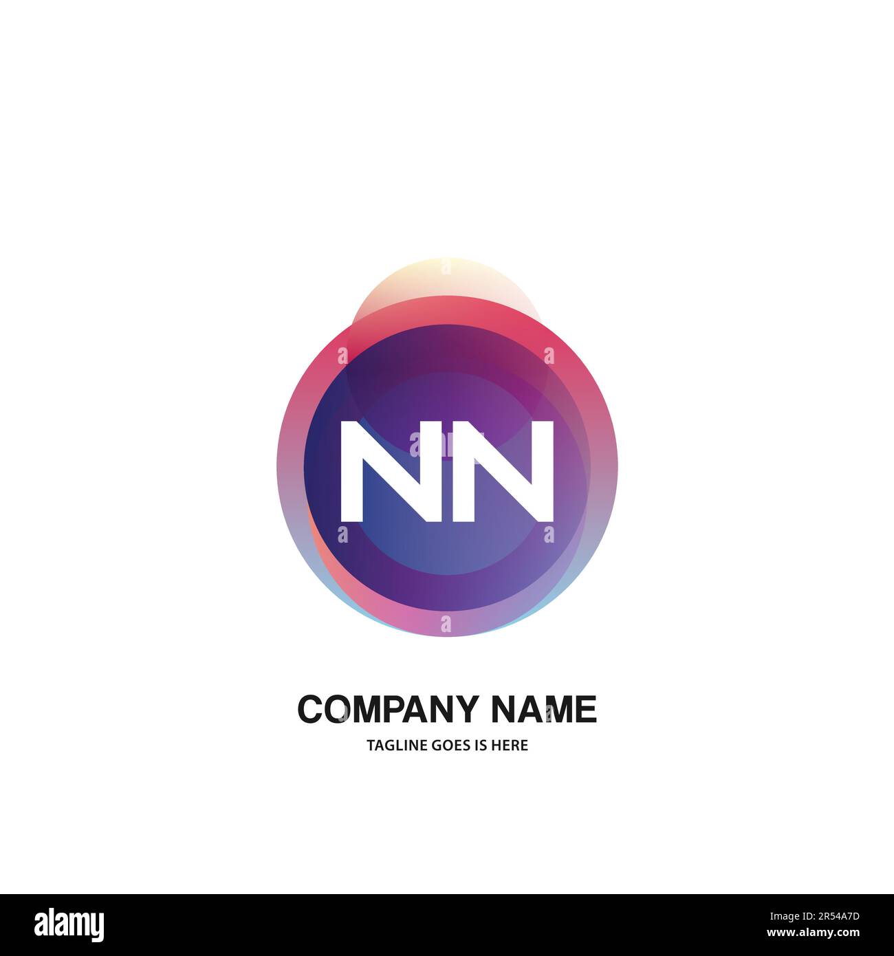 initial logo With Colorful Circle template vector Stock Vector