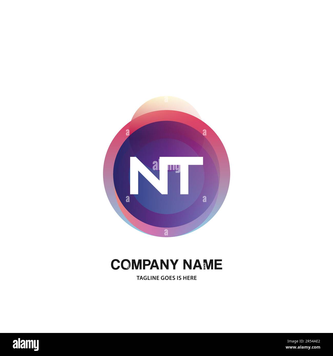 initial logo With Colorful Circle template vector Stock Vector