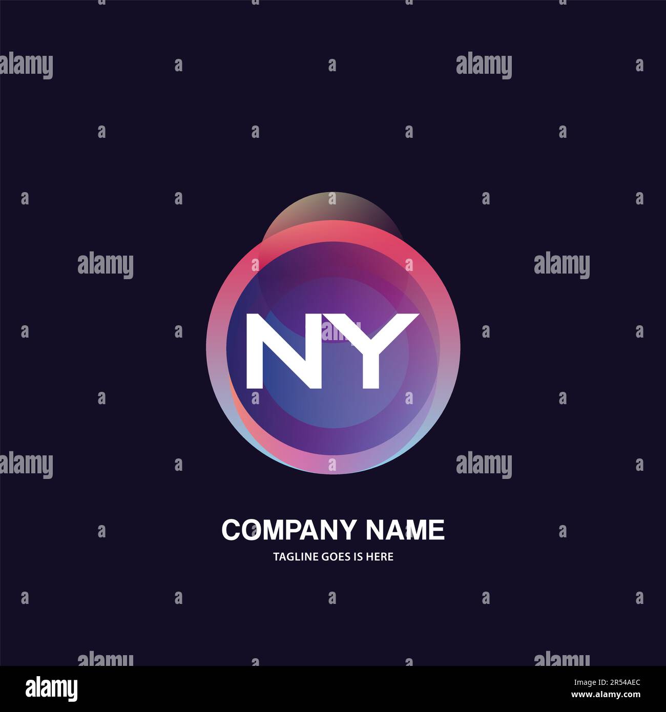 initial logo With Colorful Circle template vector Stock Vector