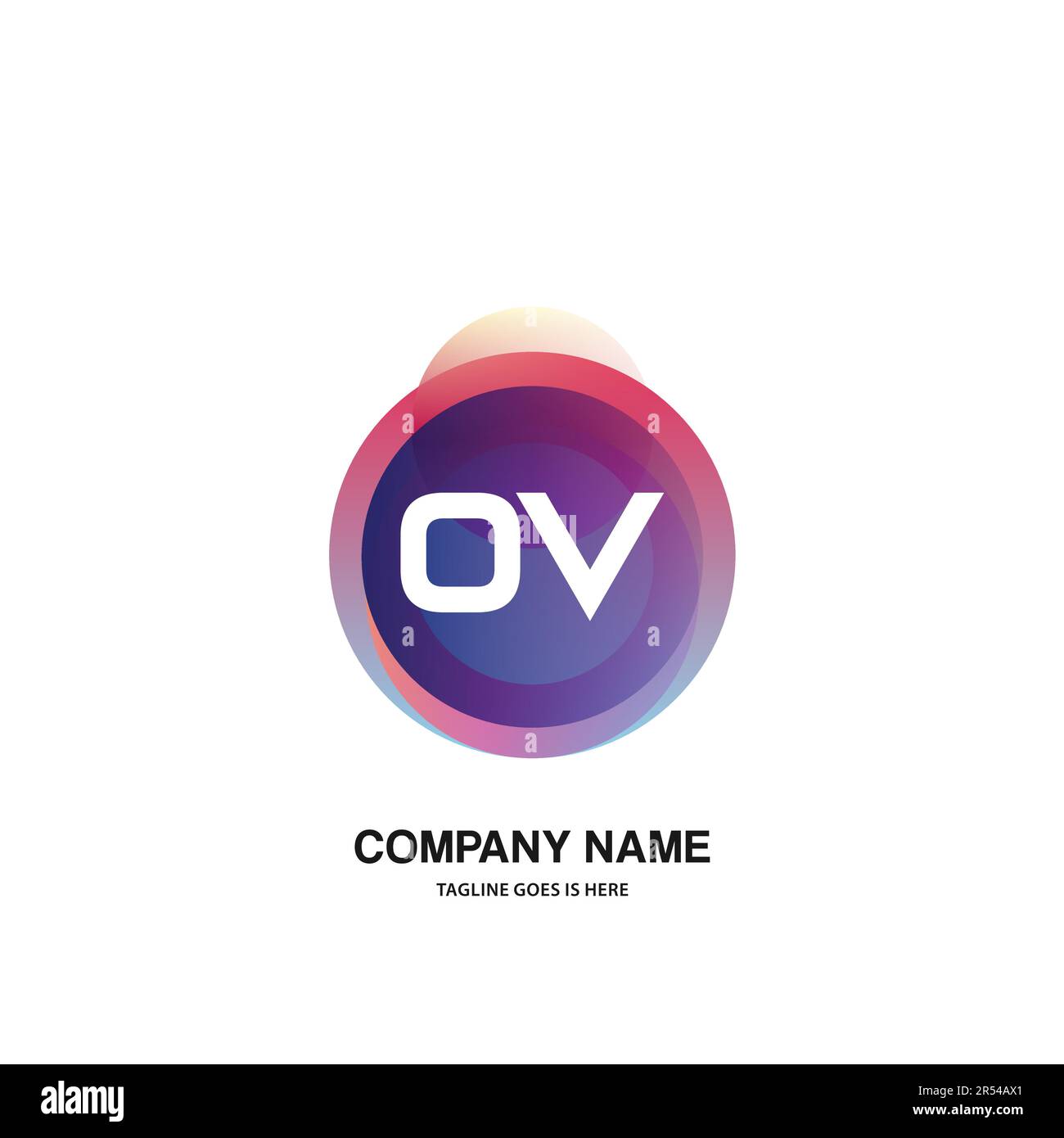 initial logo With Colorful Circle template vector Stock Vector